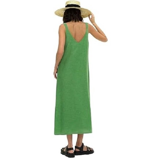 Women's Sleeveless V Neck Cami Maxi Dress Cover Up Split Front Long Dresses