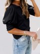 Women's Casual Tops Puff Sleeve Loose Blouses T Shirts